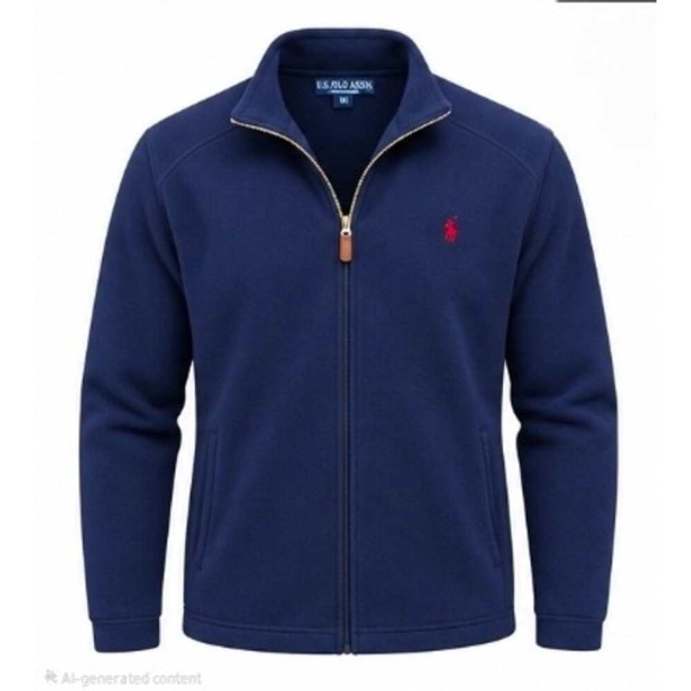 Polo Ralph Lauren Mens XXL Navy Blue Quarter Zip Cotton Knit Pullover Sweater